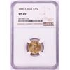 Image 1 : 1989 $5 American Gold Eagle Coin NGC MS69