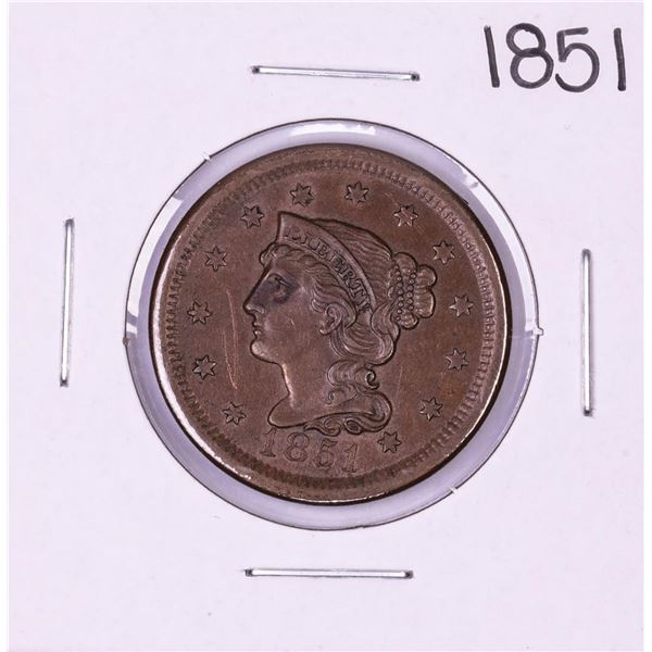 1851 Braided Hair Large Cent Coin