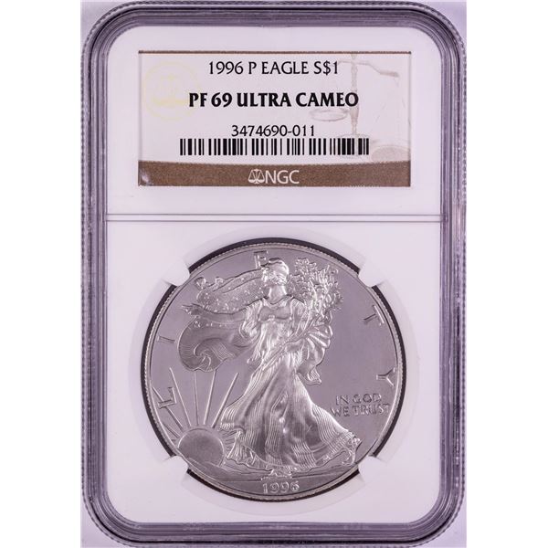 1996-P $1 Proof American Silver Eagle Coin NGC PF69 Ultra Cameo