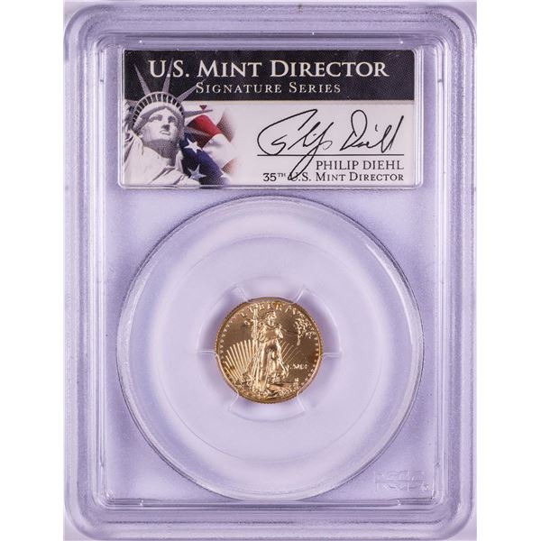 2013 $5 American Gold Eagle Coin PCGS MS70 Mint Director Philip Diehl Signature