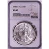 Image 1 : 1986 $1 American Silver Eagle Coin NGC MS69