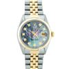 Image 2 : Rolex Men's Two Tone Tahitian MOP Diamond Datejust Wristwatch Oyster Perpetual