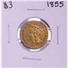 Image 1 : 1855 $3 Indian Princess Head Gold Coin