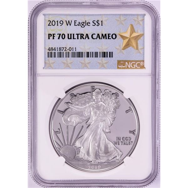 2019-W $1 Proof American Silver Eagle Coin NGC PF70 Ultra Cameo