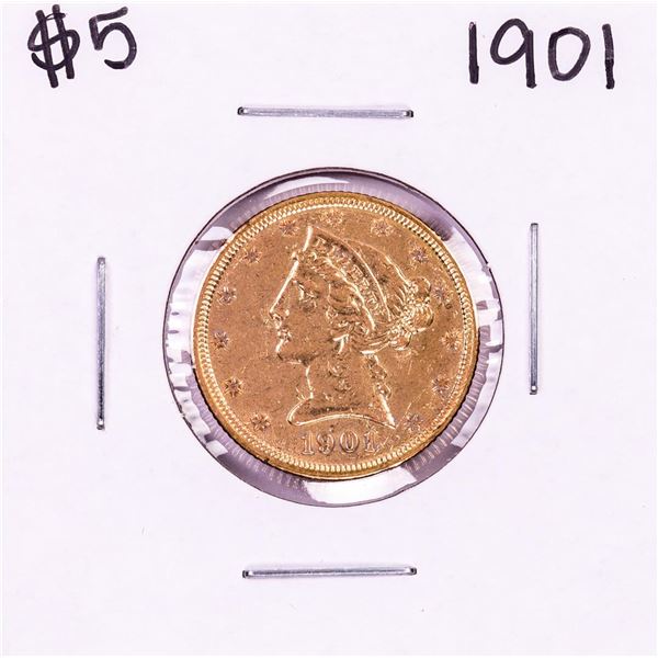 1901 $5 Liberty Head Half Eagle Gold Coin