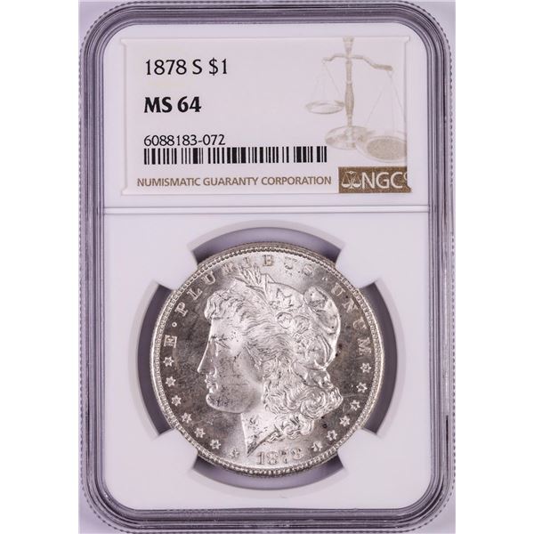 1878-S $1 Morgan Silver Dollar Coin NGC MS64