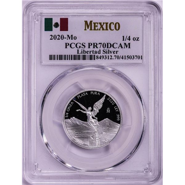 2020-Mo Mexico Proof 1/4 oz Silver Libertad Coin PCGS PR70DCAM