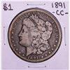 Image 1 : 1891-CC $1 Morgan Silver Dollar Coin