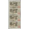 Image 1 : Uncut Sheet of (4) State of Louisiana Baby Bond Obsolete Notes