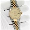 Image 3 : Rolex Mens Two Tone Champagne Linen Index Oyster Perpetual Datejust Wristwatch