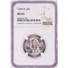 Image 1 : 1949-D Washington Quarter Coin NGC MS65
