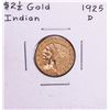Image 1 : 1925-D $2 1/2 Indian Head Quarter Eagle Gold Coin