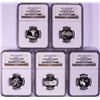 Image 1 : Set of (5) 2007-S Silver Proof State Quarter Coins NGC PF69 Ultra Cameo