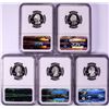 Image 2 : Set of (5) 2007-S Silver Proof State Quarter Coins NGC PF69 Ultra Cameo