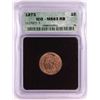 Image 1 : 1873 Closed 3 Indian Head Cent Coin ICG MS63RB