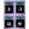 Image 1 : Lot of (4) 2008-S Proof Silver State Quarter Coins ICG PR70DCAM