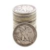 Image 2 : Roll of (20) Assorted Date Walking Liberty Half Dollar Coins Circulated