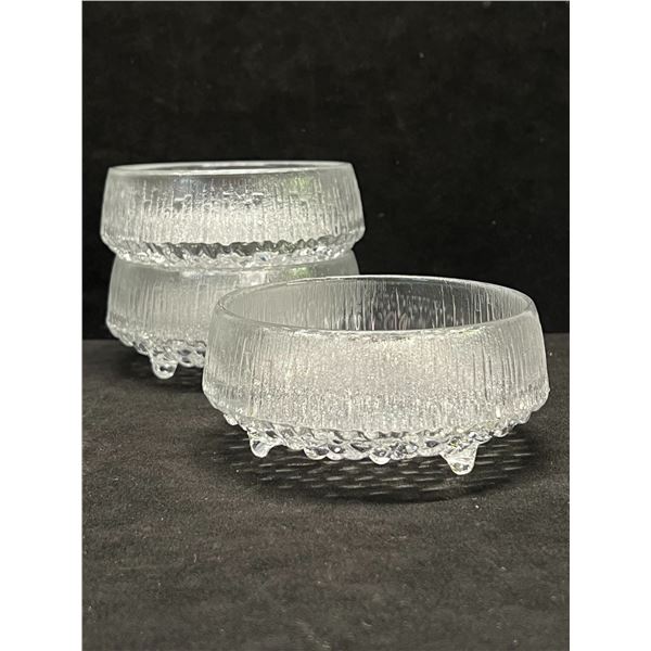 3 iittala Tapio Wirkkala Ultima Thule Textured Small bowls 4.25"