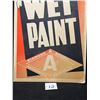Image 2 : Vintage Ashdown's Hardware Wet Paint Thin Cardboard Sign 11x7"