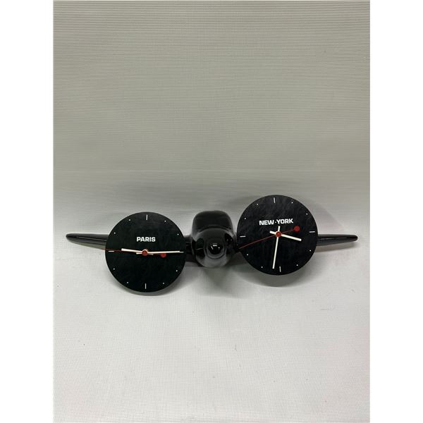 Ceramic Airplane Clock Battery Operated France? Approx: 23.75"W