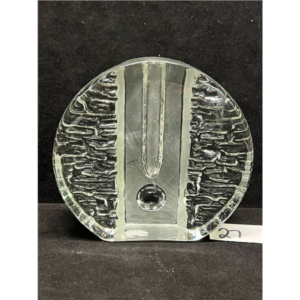 Mid Century Walther Glass Thin Taper Candle holder / Bud Vase 4.5"T 4.75"W