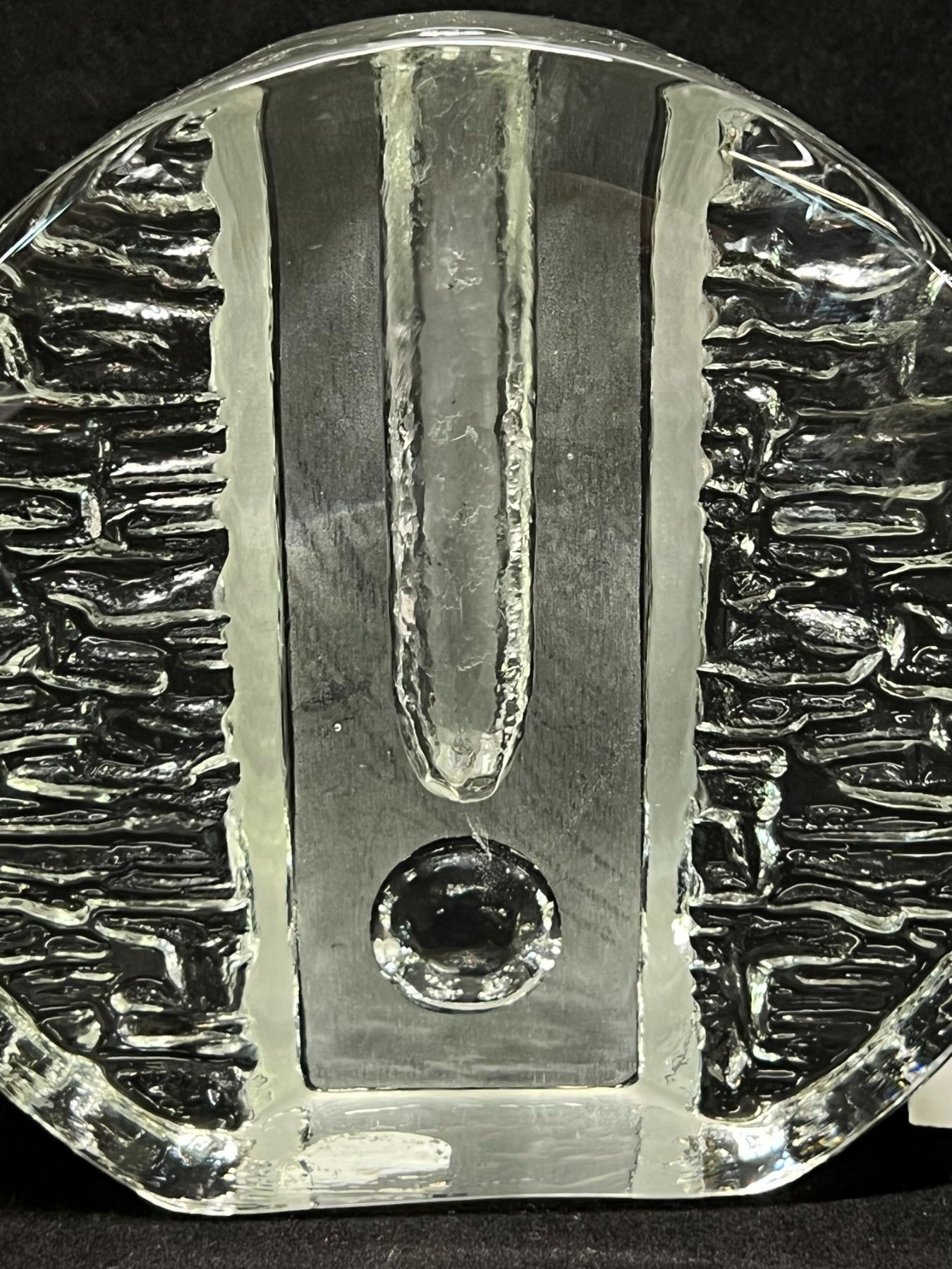 Mid Century Walther Glass Thin Taper Candle holder / Bud Vase 4.5"T 4.75"W