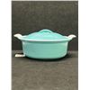 Image 1 : Le Creuset France Blue Cast Iron / Enamel Oval Casserole w/lid (see description)