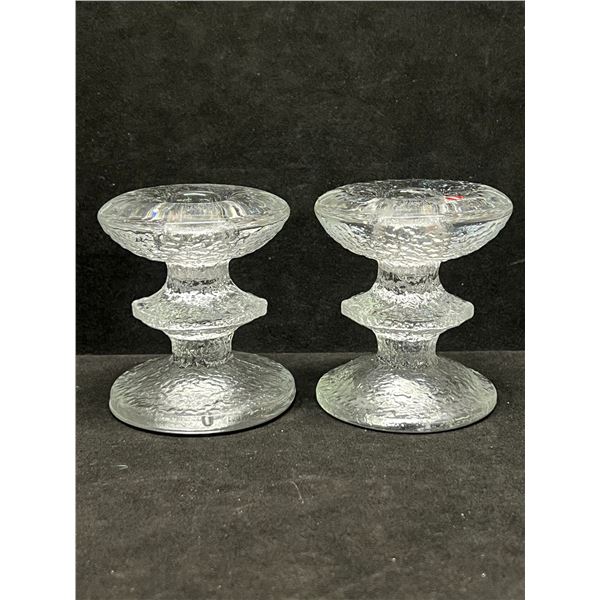 2 iittala Festivo Timo Sarpaneva One Ring Candle Holders Approx: 3.25"T 3"W