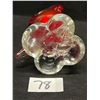 Image 6 : Crystal / Red Art Glass Bird Approx: 8"T 3.25"W