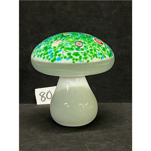 Heavy Art Glass Mushroom Approx: 4"T 3.5"W