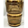 Image 2 : Vintage MCM Tall Brown / Gold Striped Vase Approx: 10"T 5.5"W