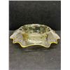 Image 1 : Antique Yellow / Gold Folded Glass Centrepiece (see description)