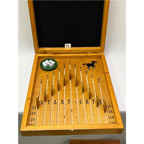 Wooden Horse Races Board Game Approx: 14x17x3" when closed