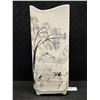 Image 1 : Vintage Square Ceramic Vase Forest Scene Approx: 4x4" & 9.75"T