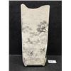 Image 3 : Vintage Square Ceramic Vase Forest Scene Approx: 4x4" & 9.75"T