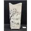 Image 4 : Vintage Square Ceramic Vase Forest Scene Approx: 4x4" & 9.75"T