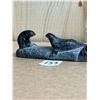 Image 3 : Sakaraise Inuit Soapstone Seals Carving Approx: 9x2" & 2"T