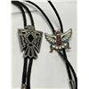 Image 1 : 2 First Nations Bolo Ties - String portion is well worn on both.