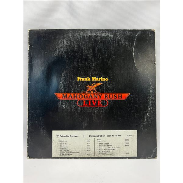 Frank Marino & Mahogany Rush - Live 12" Vinyl LP Record