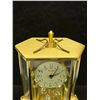 Image 3 : Brass & Glass Kundo Quartz Clock NOT tested (about 10"T 8"W & 5.5"D)
