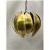 Image 2 : Mid Century Brutalist Torch Cut Copper Pendant Fixture Appr: 10"W 9"T 11" cord