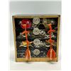 Image 1 : Small Wood Painted Asian Trinket / Storage Box Approx: 4.5x4.25x2"