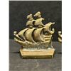 Image 2 : 2 Cast Metal Ship Book Ends Approx: 4.5" tall and 4.25" wide