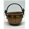 Image 1 : Copper Cauldron w/handle Small Mini Approx: 5" wide 3.75" tall