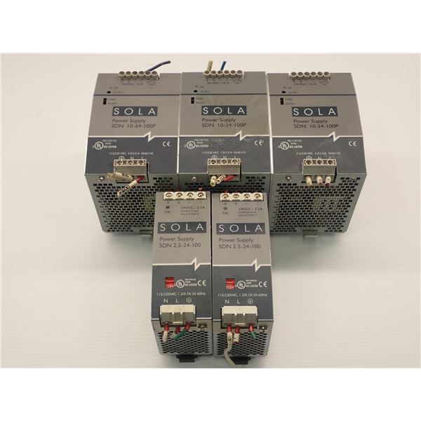 Lot Of (5) Sola Power Supplies