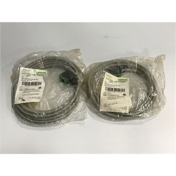 Lot of (2) Murr #7000-11081-2160300 Valves w/ cables