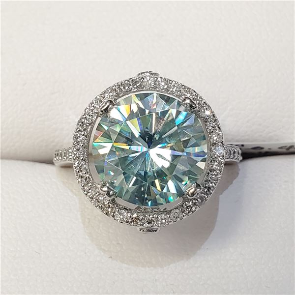 14K MOISSANITE(4.81CT) DIAMONDS(0.6CT) RING SIZE 6.5