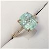 Image 2 : 14K EMERALD-COLOMBIA(4.5CT) DIAMONDS(0.16CT) RING SIZE 6.5
