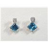 Image 1 : 10K BLUE TOPAZ(0.44CT) DIAMOND(0.06CT) EARRINGS