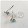 Image 2 : 10K BLUE TOPAZ(0.44CT) DIAMOND(0.06CT) EARRINGS